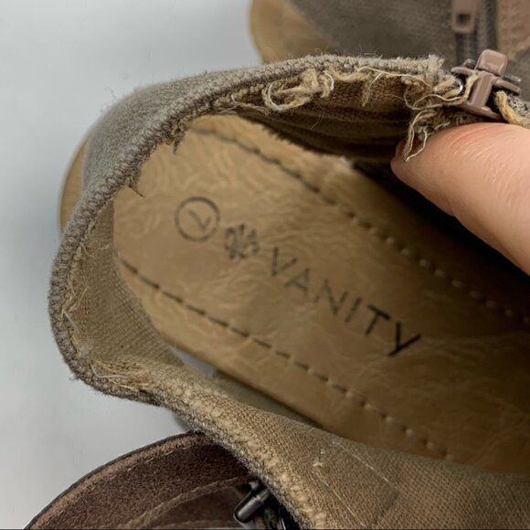 Vanity womens vasa sandals 7 brown zip up booties fairycore cosplay festival - Picture 10 of 12